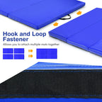 Gymax Gymnastics Mat, 4 X 8 X 2'' Folding Exercise Mat Thick W/Carry Handles & Sturdy Stitching Waterproof Pu Leather Cover, Tum