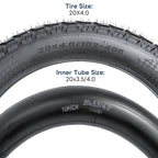 2 Pack 20'' E-Bike Fat Tires Heavy Duty 20 X 4.0 (102-406) Plus 20'' Bike Tubes 20 X 3.5/4.0 Av32Mm And 2 Nylon Rim Strips Compa