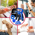 Fitbeast Grip Strengthener Kit 2 Counting Hand Grippers Adjustable Resistance, Finger Exerciser Grip Ball & Ring For Athletes Mu