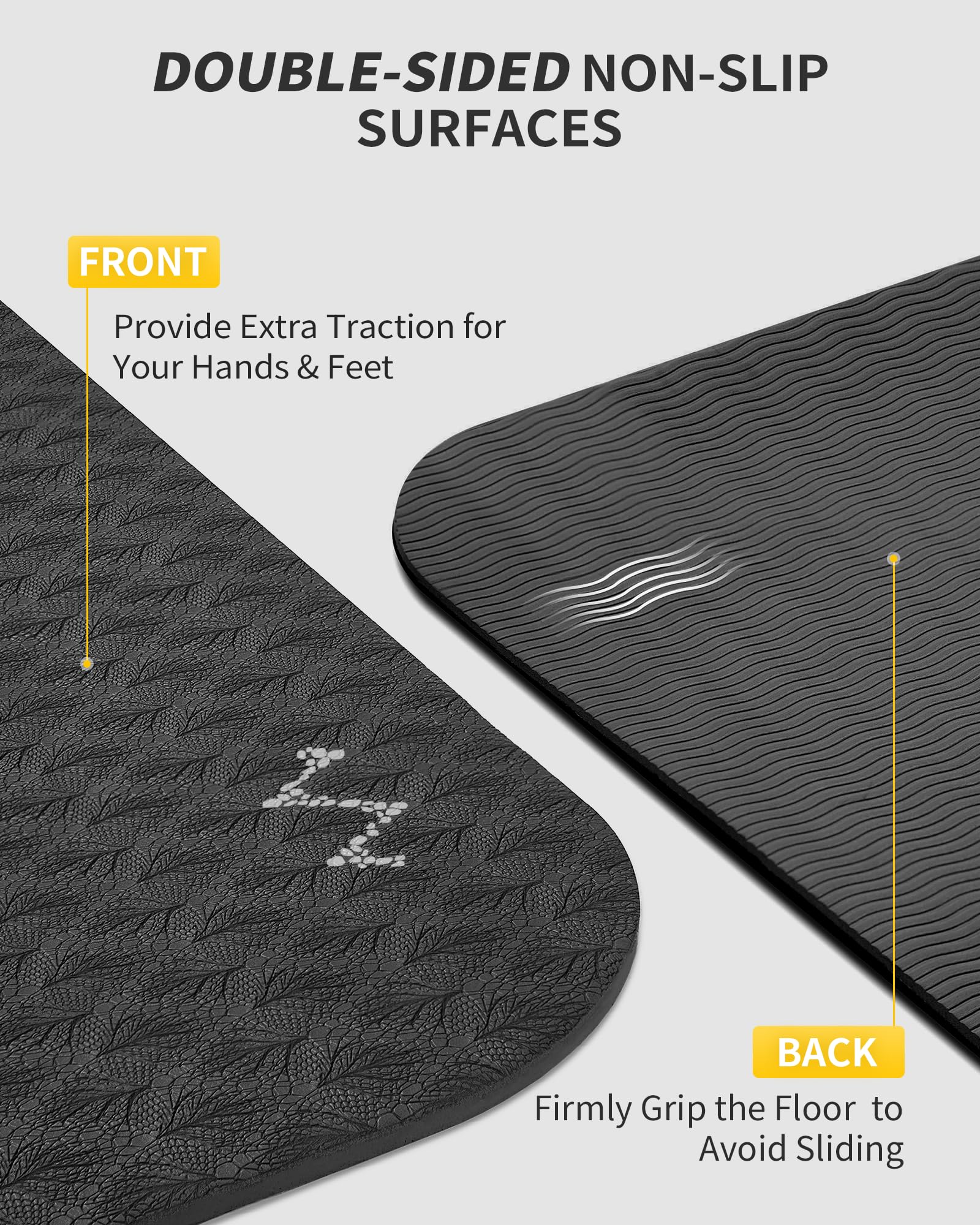 CAMBIVO Large Yoga Mat (6x 4), Extra Wide Workout Mat for Men and Women, 0.4 Thick Exercise Fitness TPE Mat for Home Gym, Yo