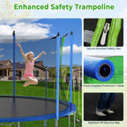 Lyromix 14FT Trampoline with Slide and Swings, Large Outdoor Trampoline with Basketball Hoop, Ladder, Light and Net, Capacity fo