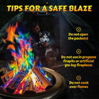 Hgd (50 Pack) Fire Color Changing Packets For Fire Pit, Indoor/Outdoor Fireplace, Campfires, Bonfires - Mystical Rainbow Magic F