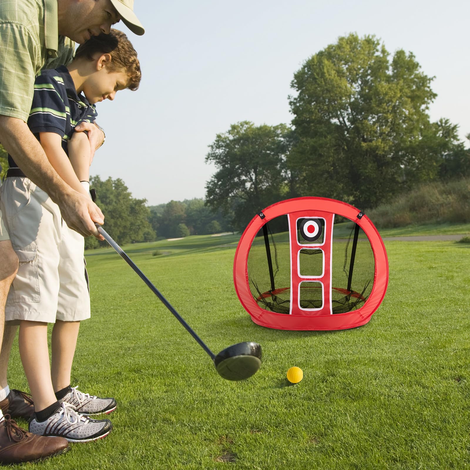 Vevor Golf Chipping Net, Pop Up Golf Practice Net, Portable Indoor Outdoor Home Golf Hitting Aid Net With Target And Carry Bag,