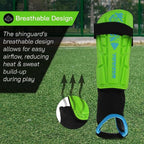 Vizari Malaga Soccer Shin Guards for Youth & Adults -Lightweight Ankle Protection – Green
