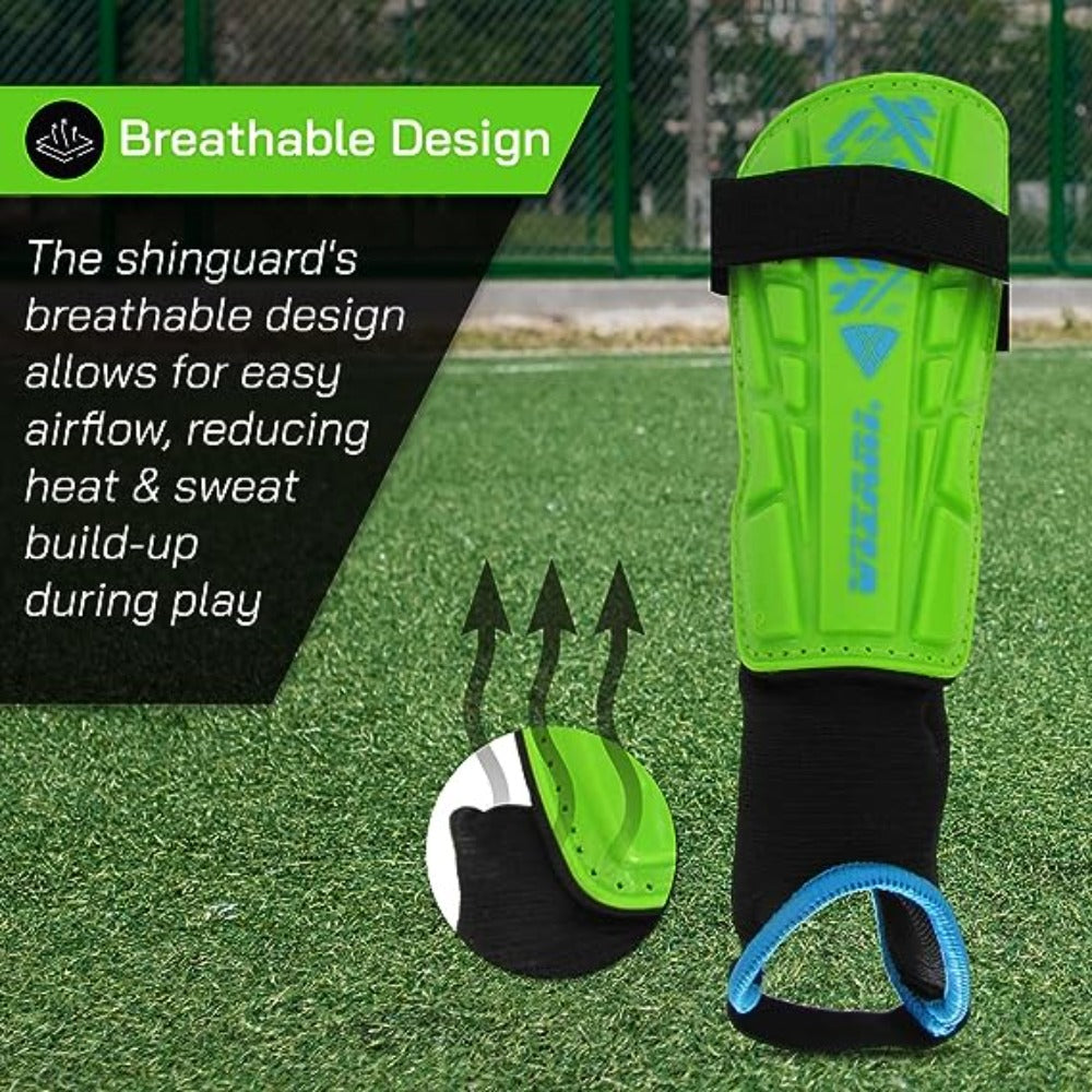 Vizari Malaga Soccer Shin Guards for Youth & Adults -Lightweight Ankle Protection – Green