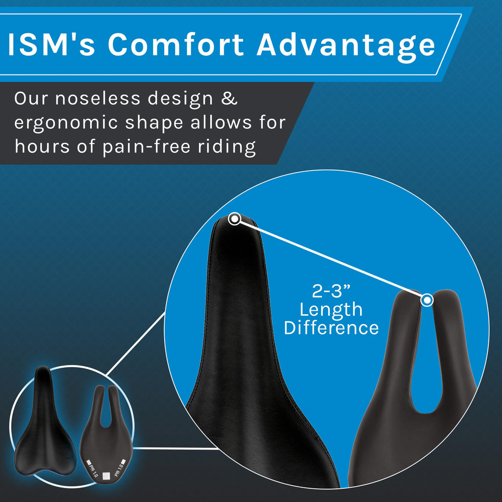 Ism Pr 1.0 Noseless Bicycle Seat - Anatomic Relief Bicycle Saddle For Hybrid Bikes, Time Trial Bikes, Road Bikes, And Mountain B