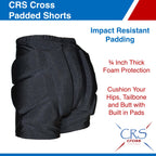 Crs Cross Padded Figure Skating Shorts - Crash Pads Shorts For Butt, Hips, And Tailbone (Ladies Small Black)