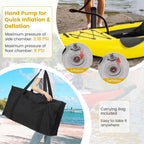 Gymax Inflatable Kayak, 12.5Ft 507Lbs Tandem Kayak With 2 Aluminum Paddles, 2 Padded Seats, 2 Fins, Hand Pump, Carry Bag & Repai