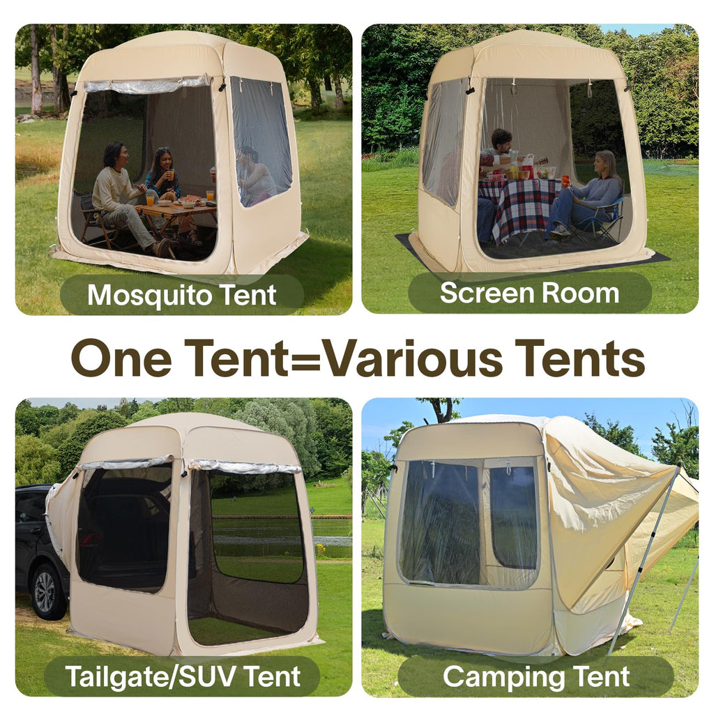 Alvantor Pop Up Screen House, 4 In 1 Outdoor Camping Tent,7'X7' Screen Room With Mosquito Netting &Waterproof Pvc, Suv Tent With