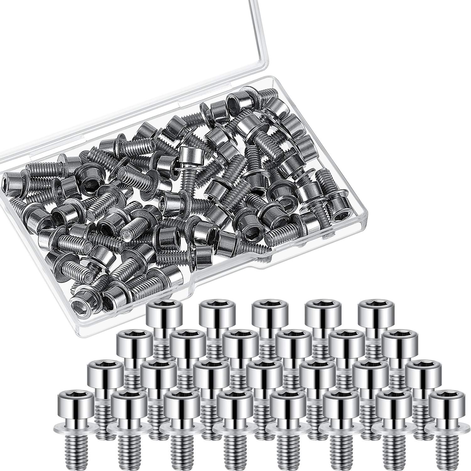 40 Pieces M5 Hex Bolt Socket Tapping Screw Bolts Water Bottle Cage Bolts With Washers For Bike Water Bottle Cage Holder Bracket 