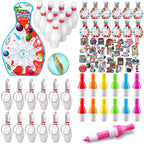 Deekin Bowling Party Favors 12 Pack Bowling Pin Keychain 12 Pcs Bowling Ballpoint Pen 12 Pack Mini Bowling Game Set 50 Pcs Bowli