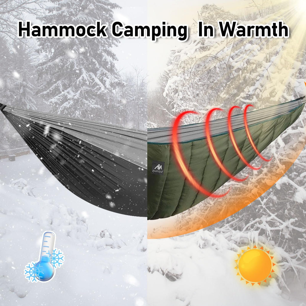 Ultralight Hammock Underquilt For Camping Backpacking, Ayamaya 3 Season Under Quilt Uq For Single Person Hammock Warm Under Blan
