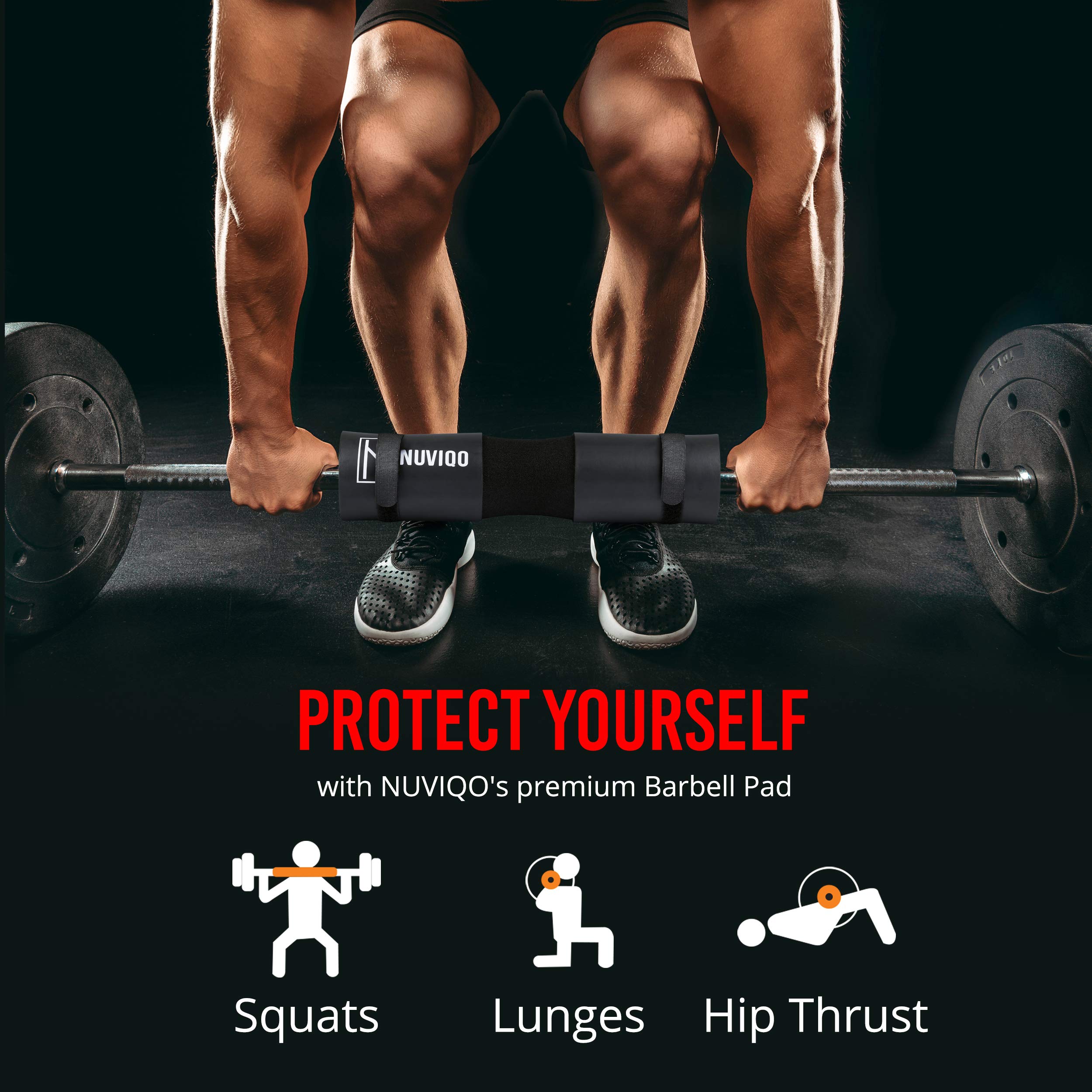 Cushioned Barbell Pad For Lunges And Hip Thrusts - Protects Neck And Shoulders During Barbell Training