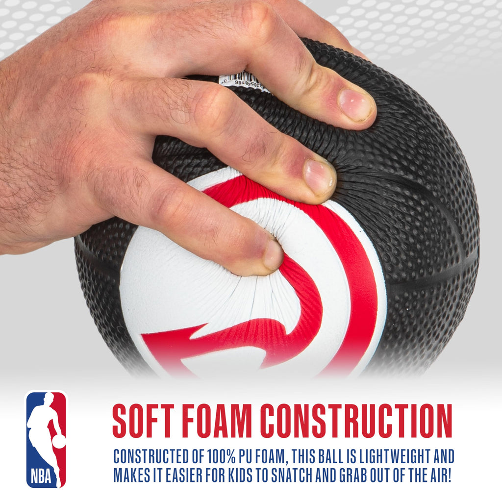 Franklin Sports Nba Atlanta Hawks Mini Foam Basketball - Kids 5.5'' Inch Toy Basketball For Over The Door + Mini Indoor Hoops -