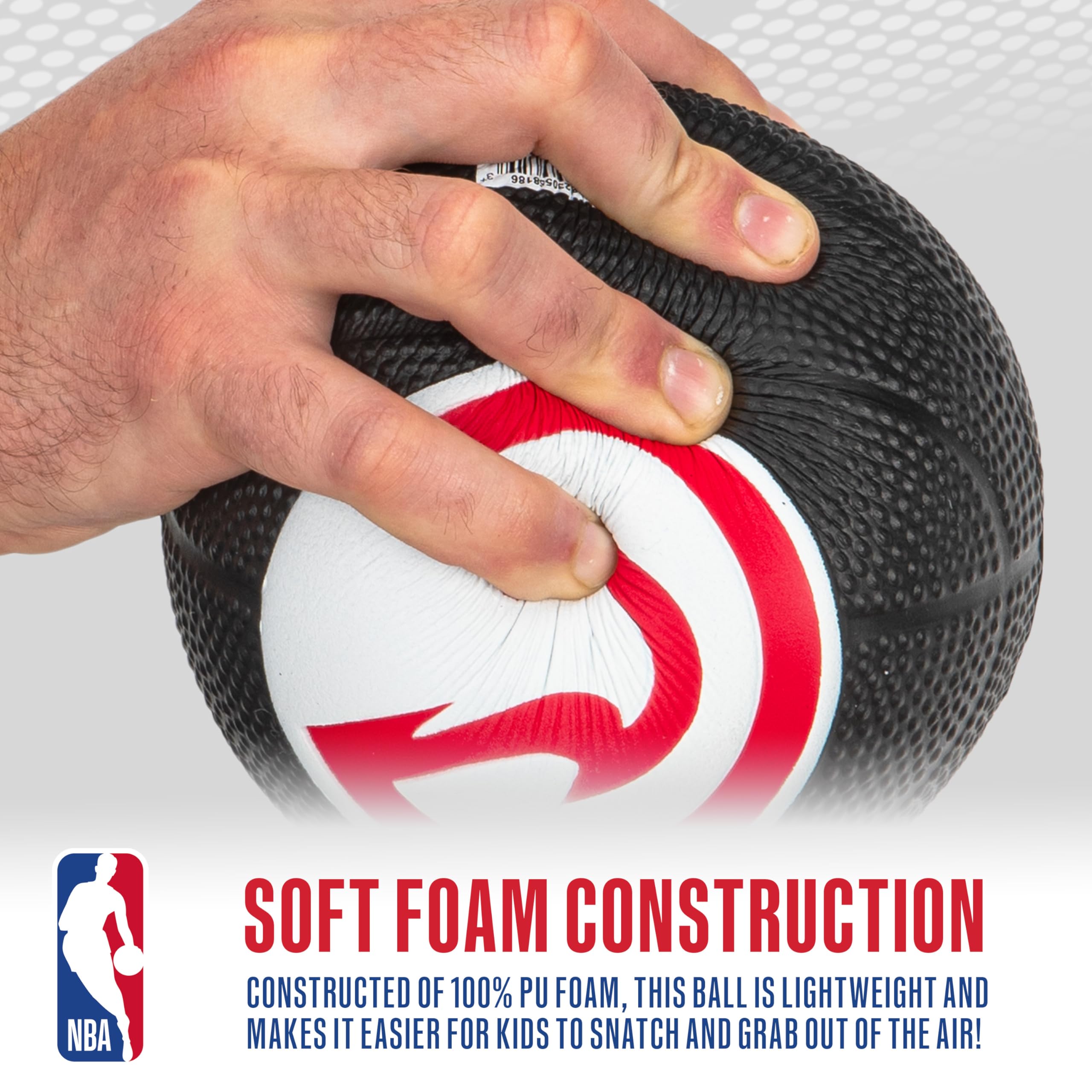 Franklin Sports Nba Atlanta Hawks Mini Foam Basketball - Kids 5.5'' Inch Toy Basketball For Over The Door + Mini Indoor Hoops -