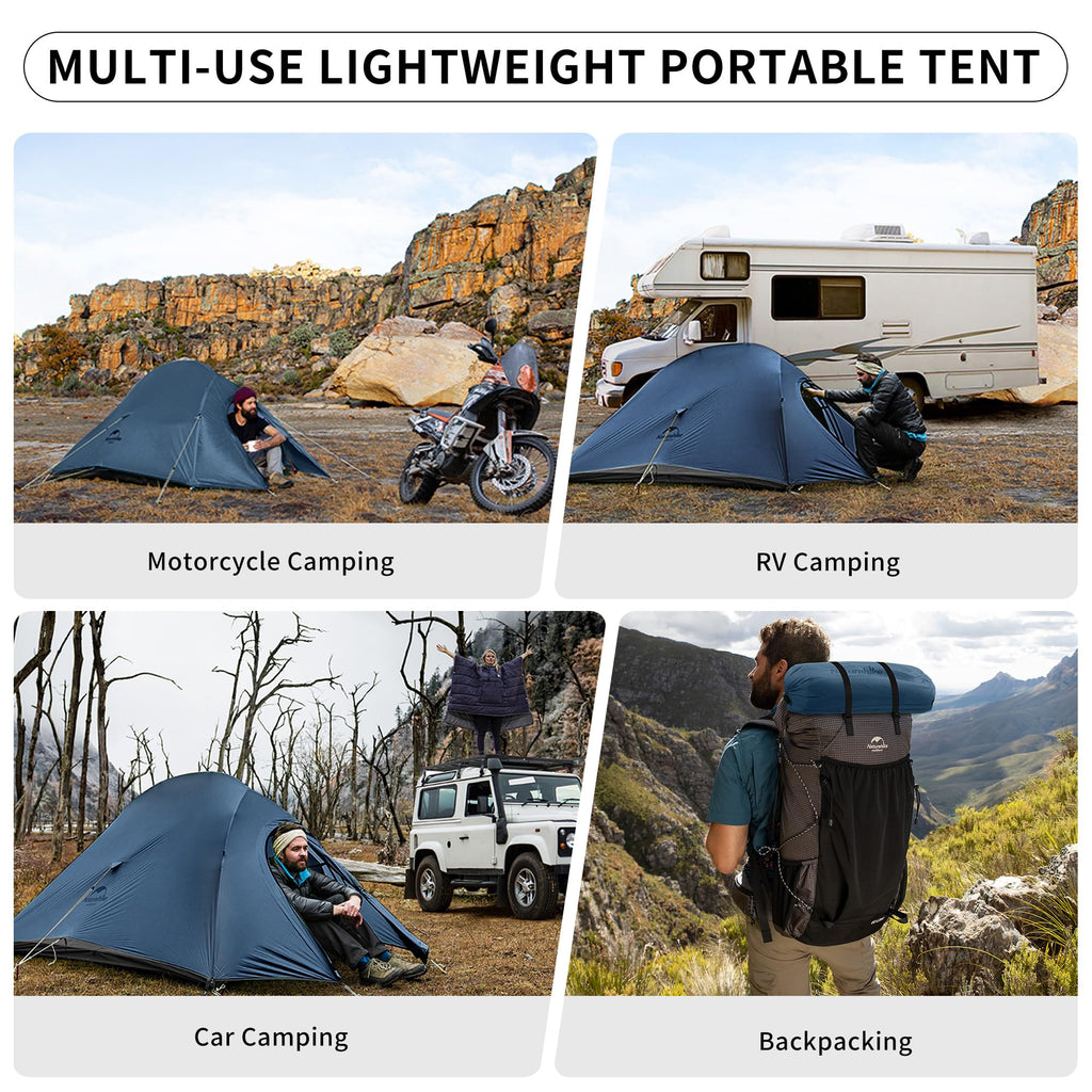 Naturehike Cloud Up 2 Person Tent Lightweight Backpacking Tent With Footprint - 3 Season Free Standing Camping Hiking Two Person