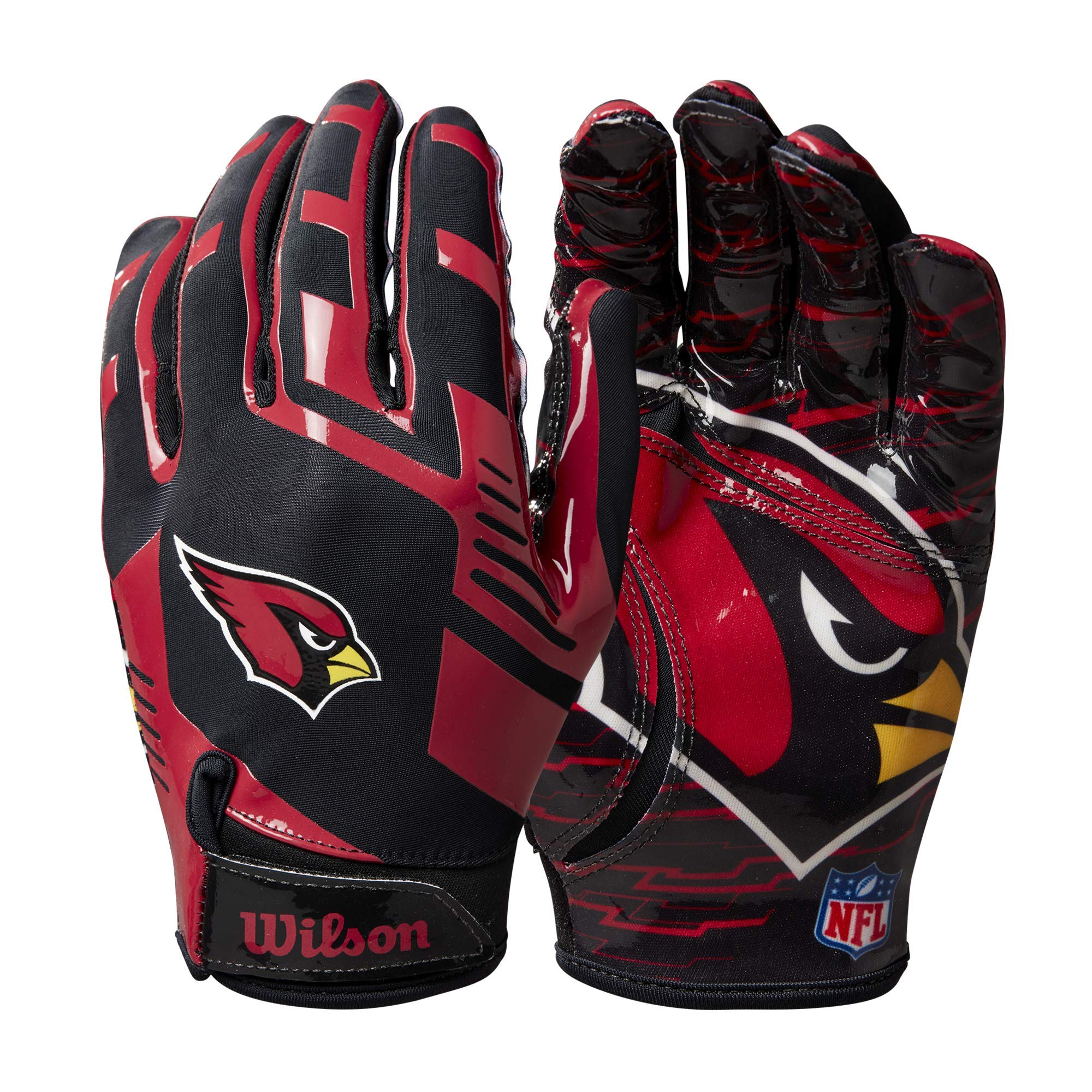 Wilson Nfl Stretch Fit Football Gloves - Arizona-Youth (Wtf9327Az)