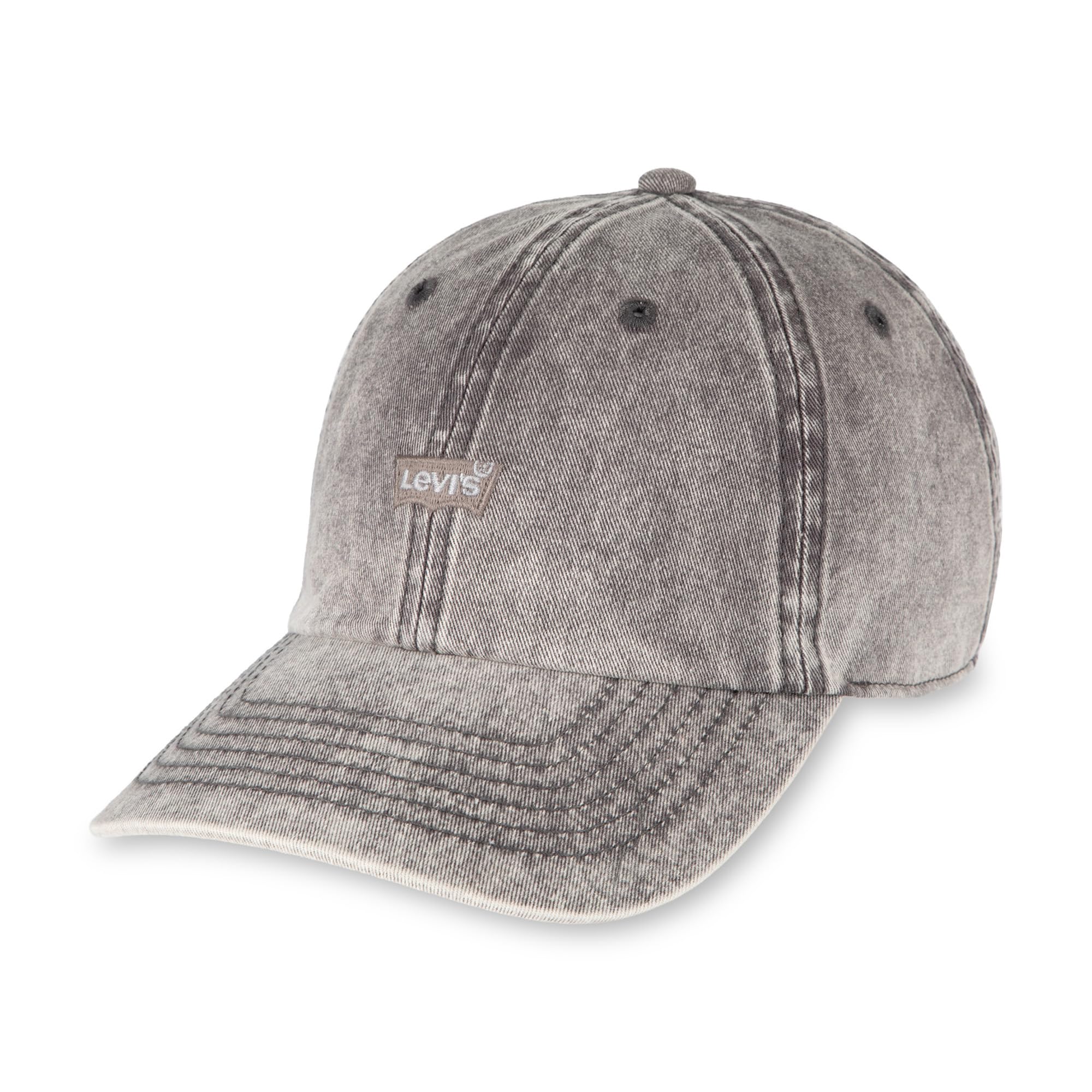 LeviS MenS Classic Baseball Hat With Logo, Grey Washed Denim, One Size
