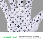 Cutters Football Gloves - Game Day Football Receiver Gloves with High Tack Silicone Grip, Superior Support and Protection - Whit