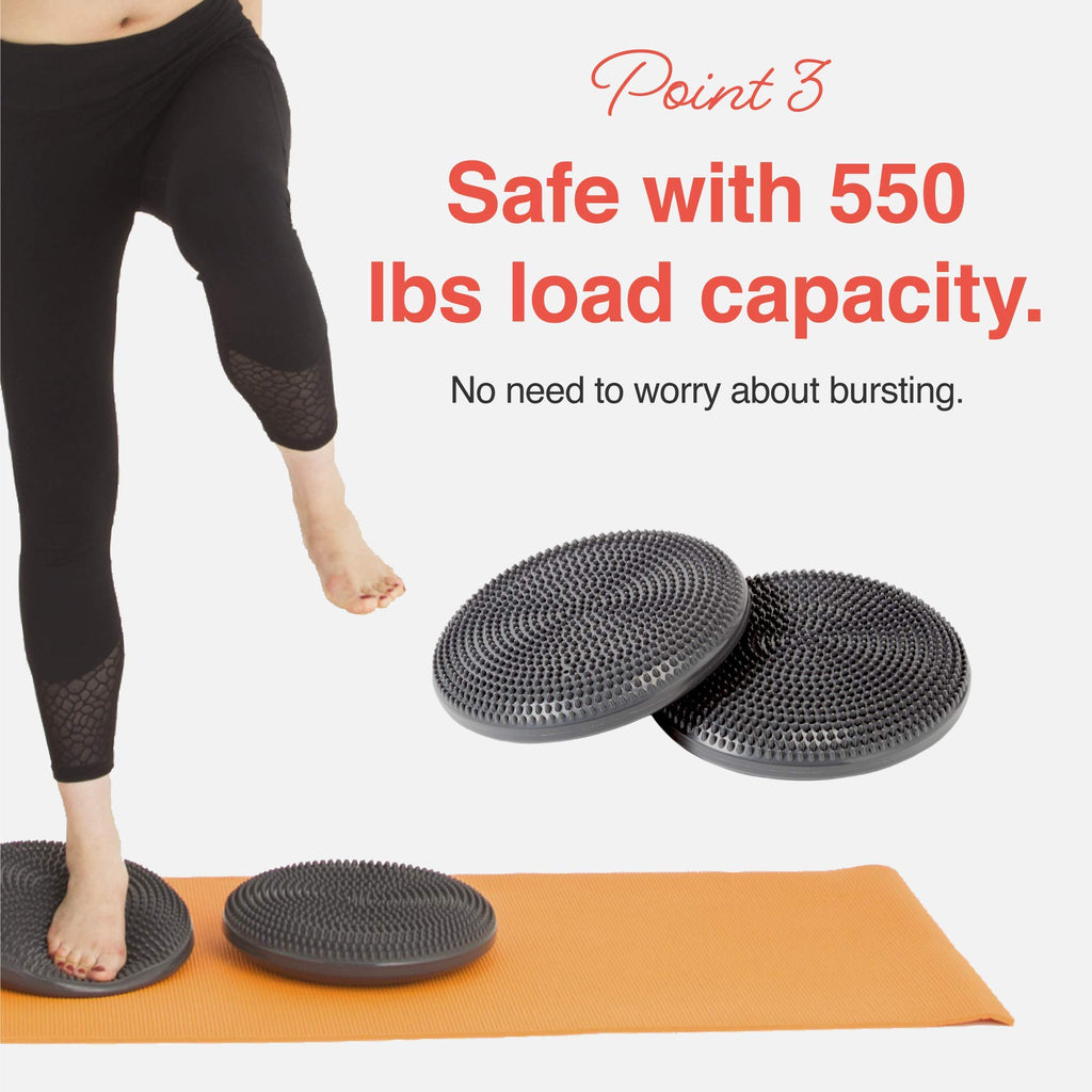 Primasole Balance Disc With Air Pump Wobble Cushion For Stability Workout 2 Pcs Cool Grey Color Pss91Nh021A