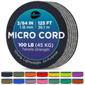 Teceum Micro Paracord - Urban Camo - 1.18 Mm X 125 Ft - Micro Utility Cord - Thin Braided Paracord Rope Nylon Polyester - Wind C