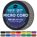 Teceum Micro Paracord - Urban Camo - 1.18 Mm X 125 Ft - Micro Utility Cord - Thin Braided Paracord Rope Nylon Polyester - Wind C