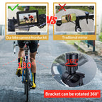 Bike Camera Rechargeable Battery 360 Rotation - 3 Mins Easy Install Handlebar Bicycle Camera With Rear View Monitor Color Night