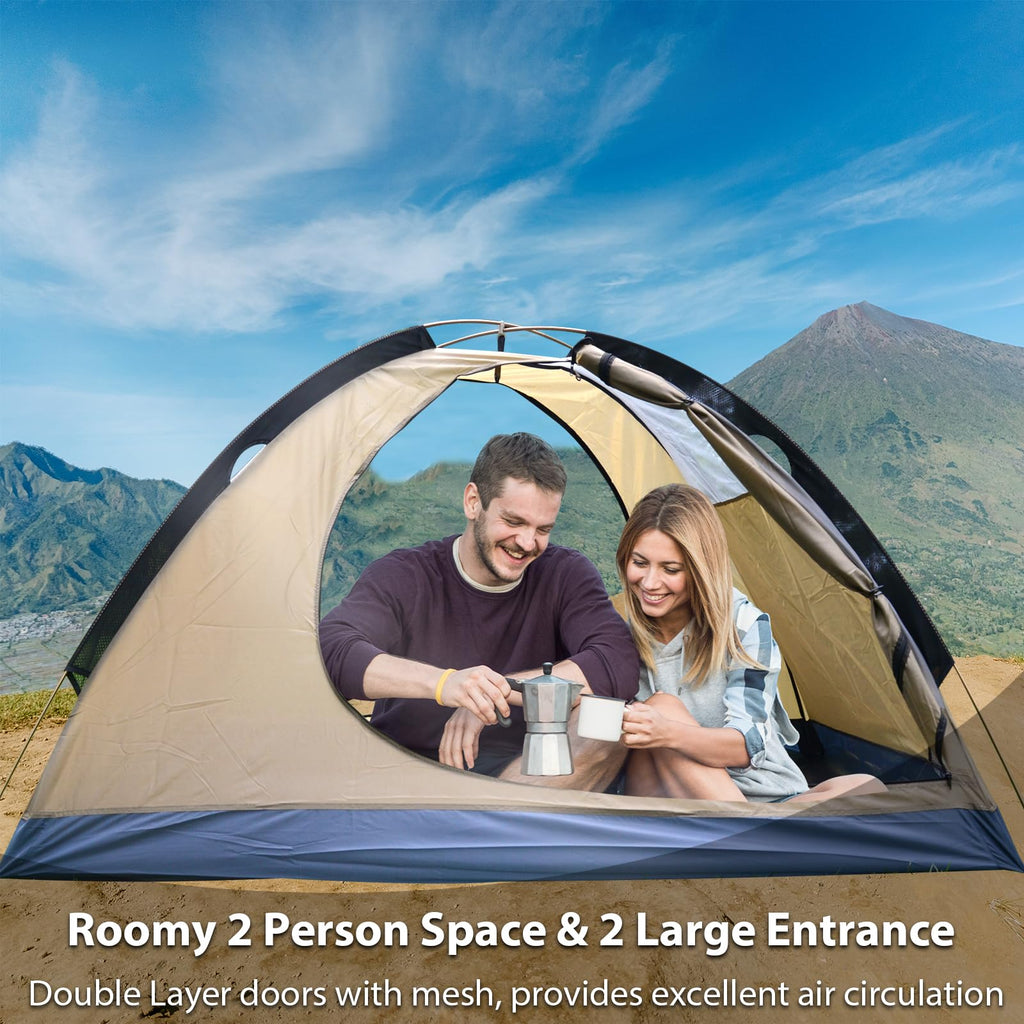 Geertop Lightweight Backpacking Tent 4 Season Ultralight Waterproof Camping Tent Double Layer Easy Setup Tent For Outdoor Huntin