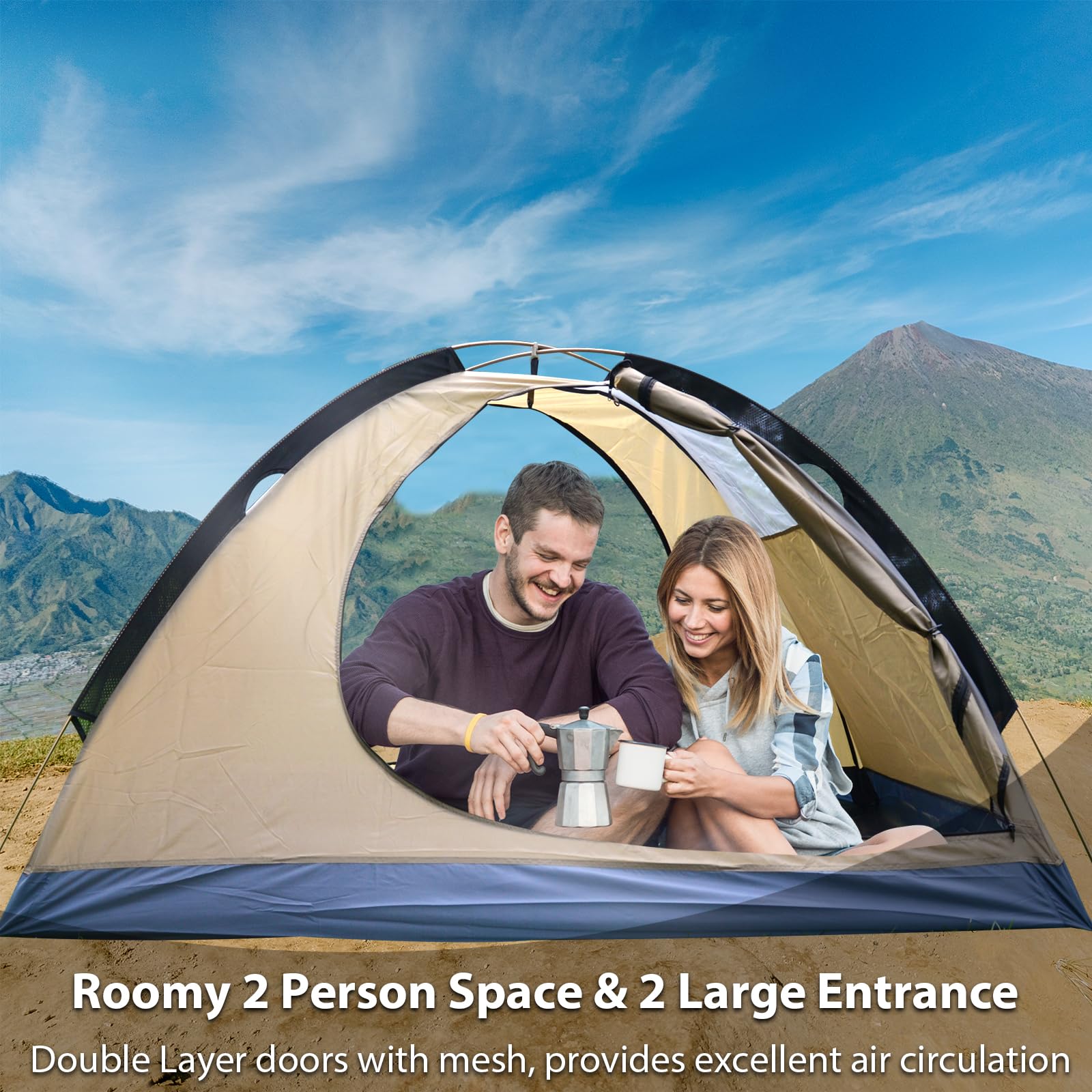 Geertop Lightweight Backpacking Tent 4 Season Ultralight Waterproof Camping Tent Double Layer Easy Setup Tent For Outdoor Huntin