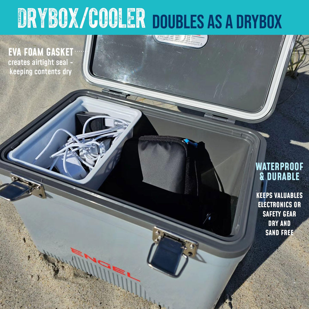 Engel Uc30 30Qt Leak-Proof, Air Tight, Drybox Cooler And Hard Shell Lunchbox For Men And Women In Tan