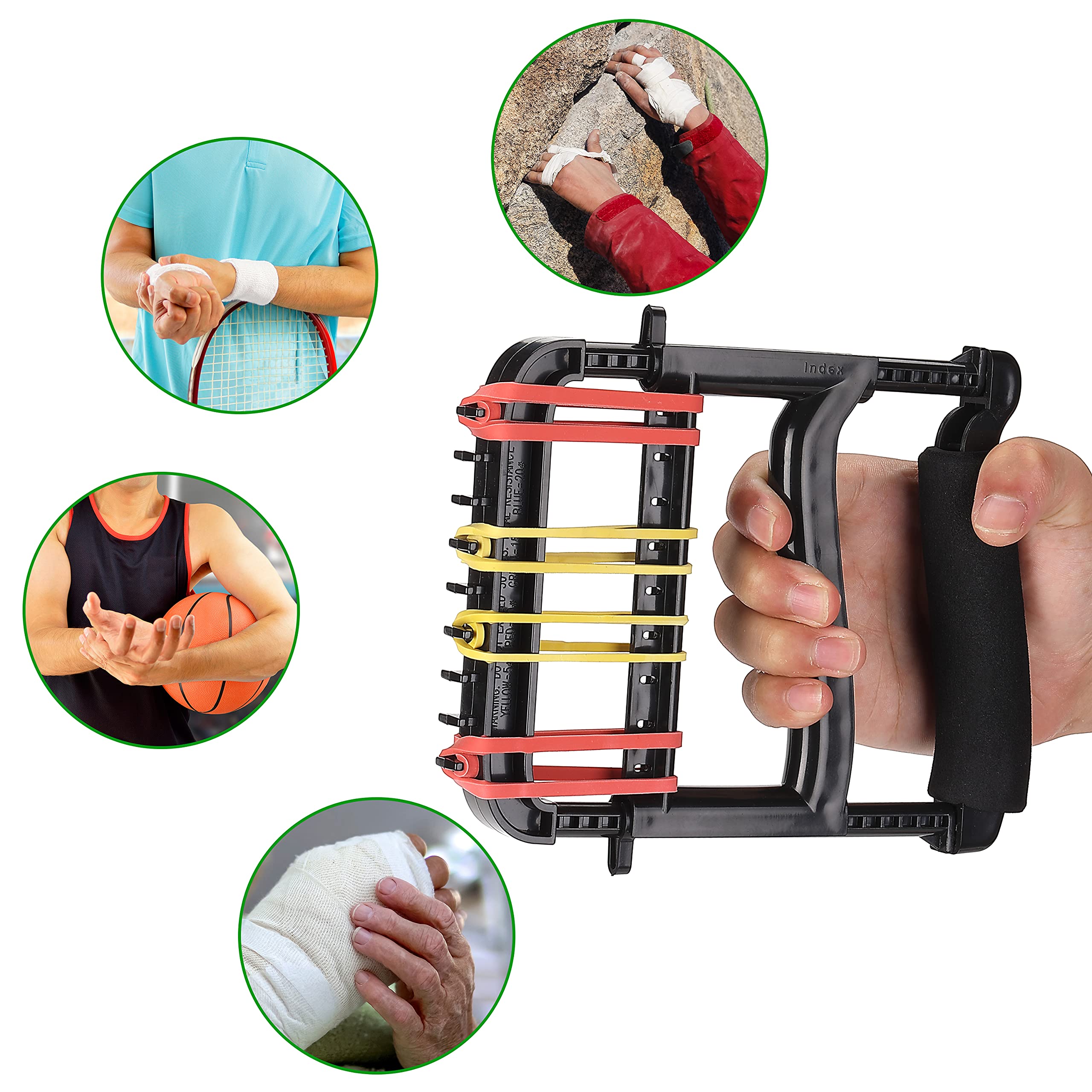 Ypcbynbs Hand Exerciser,Finger Exerciser And Hand Strengthener For Hands,Finger,Wrist,Forearms And Thumbs Therapy,Black