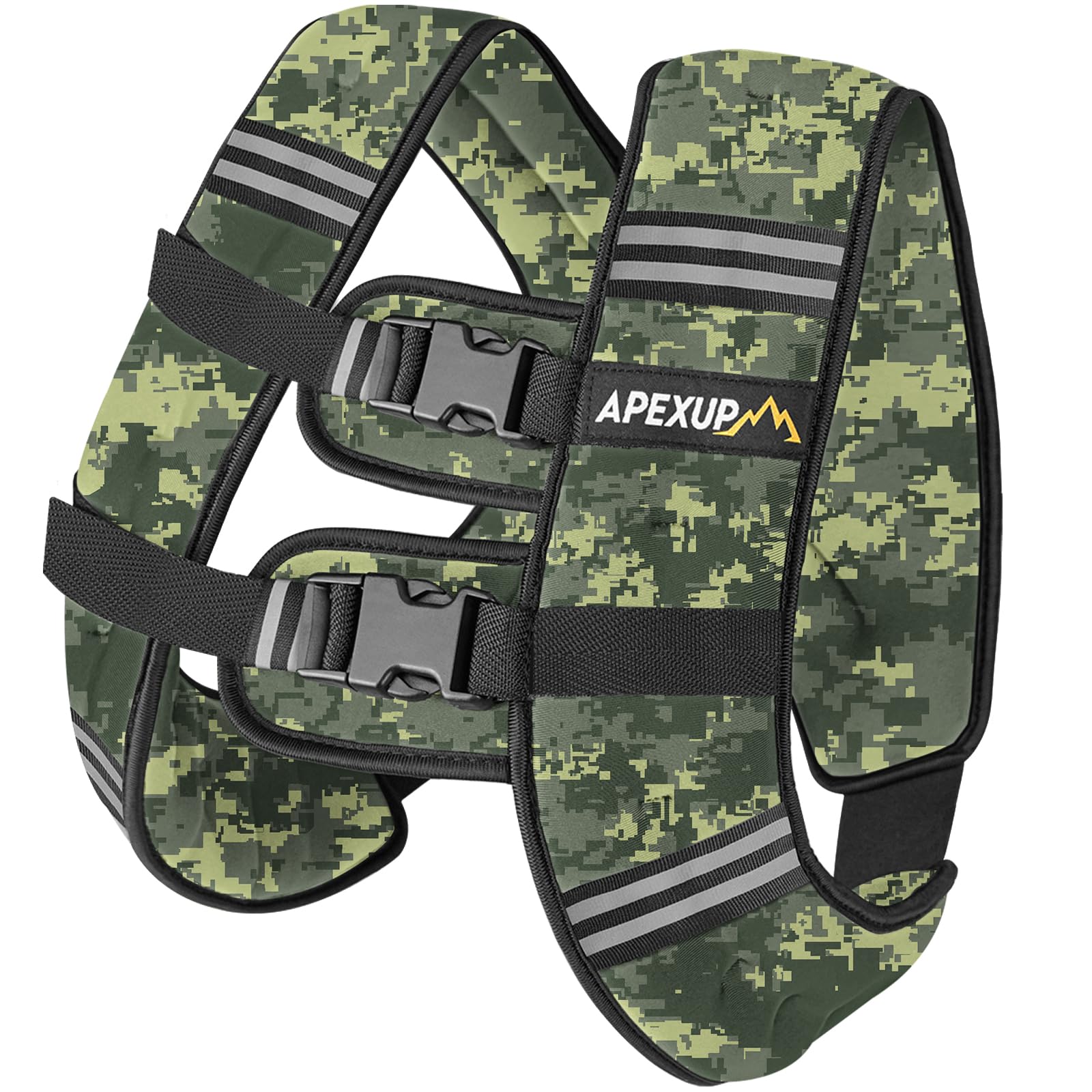 APEXUP 25lbs Weighted Vest Men Women, Weight Vest for Women Workout Equipment for Strength Training Running (Green Digi Camo)