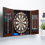 Viper By Gld Products Vault Deluxe Dartboard Cabinet With Shot King Sisal Dartboard And Illumiscore Scoreboard, Wood