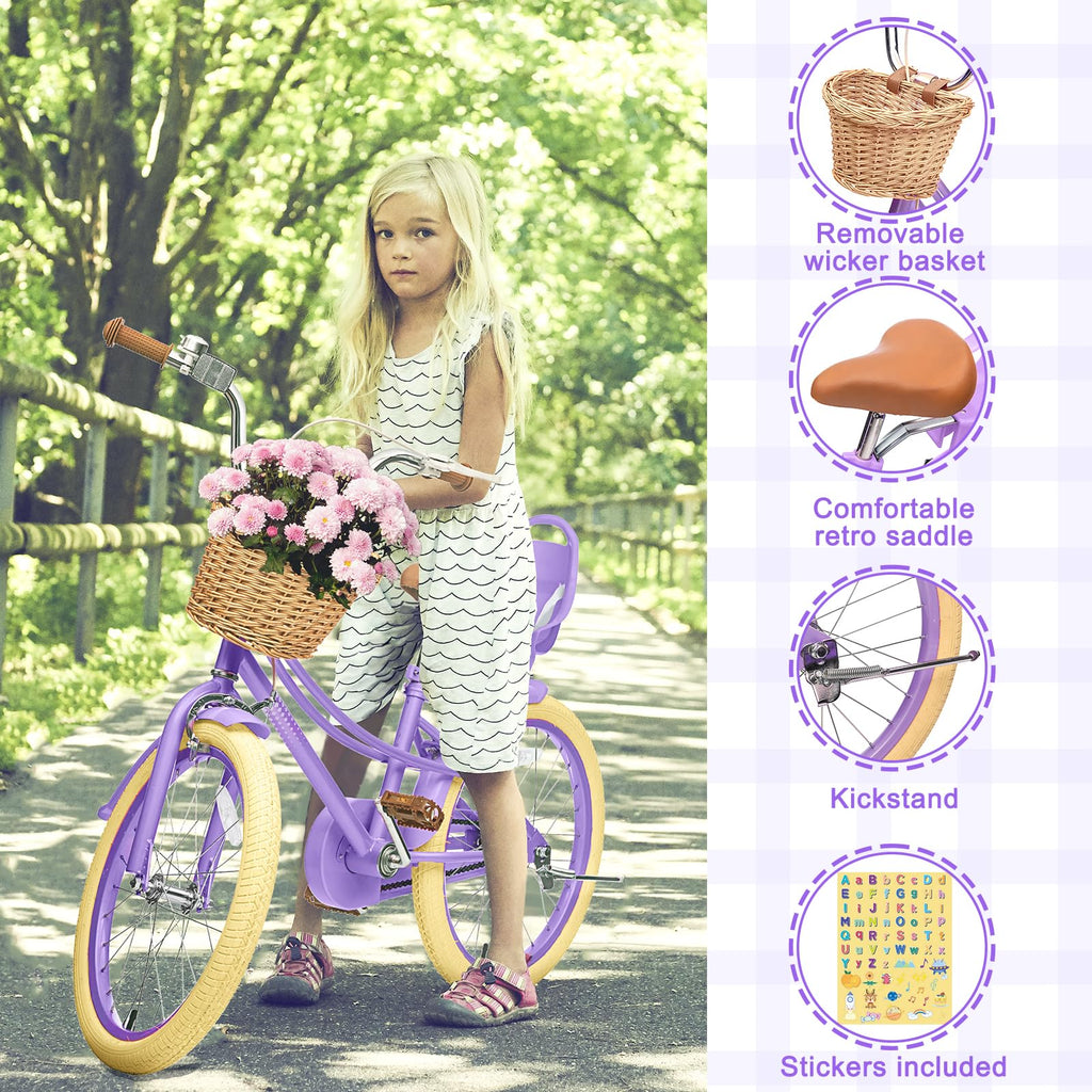Glaf Toddler Girls Bike For 2-12 Years Old 12 14 16 20 Inch Girls Bike With Training Wheels And Baby Doll Seat Kids Bike Bicycle