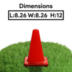 Versatyle Set Of 12 Flexible Heavy Duty Safety Cones 2In / 6In / 9In / 12In / 18In / 28In For Traffic Cones, Agility Soccer Trai