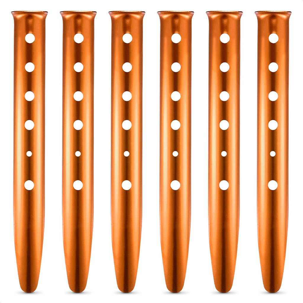 6Pcs Aluminum Tent Stakes Heavy Duty - 12.6 In Ground Stakes For Canopy Tent Camping Accessories Snow Tent Stakes For Outdoor Li