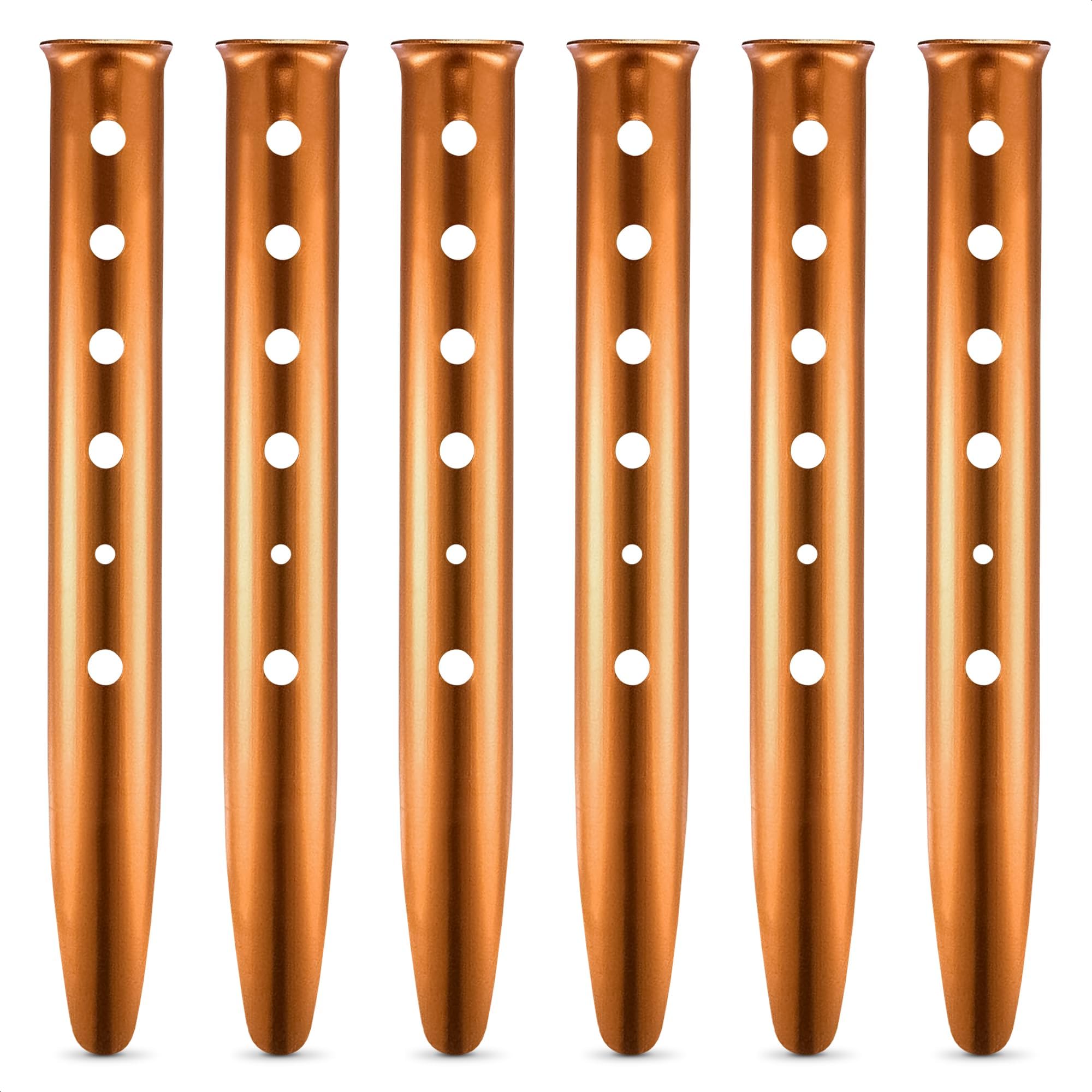 6Pcs Aluminum Tent Stakes Heavy Duty - 12.6 In Ground Stakes For Canopy Tent Camping Accessories Snow Tent Stakes For Outdoor Li