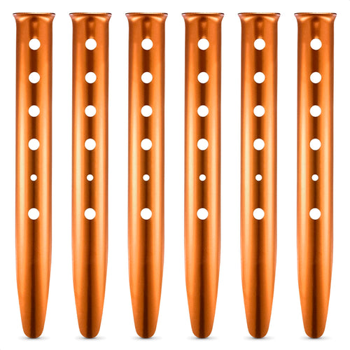 6Pcs Aluminum Tent Stakes Heavy Duty - 12.6 In Ground Stakes For Canopy Tent Camping Accessories Snow Tent Stakes For Outdoor Li