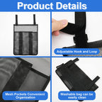 2 Pieces Trampoline Shoes Bag, Black Trampoline Storage Mesh Bag With 2 Hook And Loop Strap, Trampoline Shoe Holder, Indoor Fitn