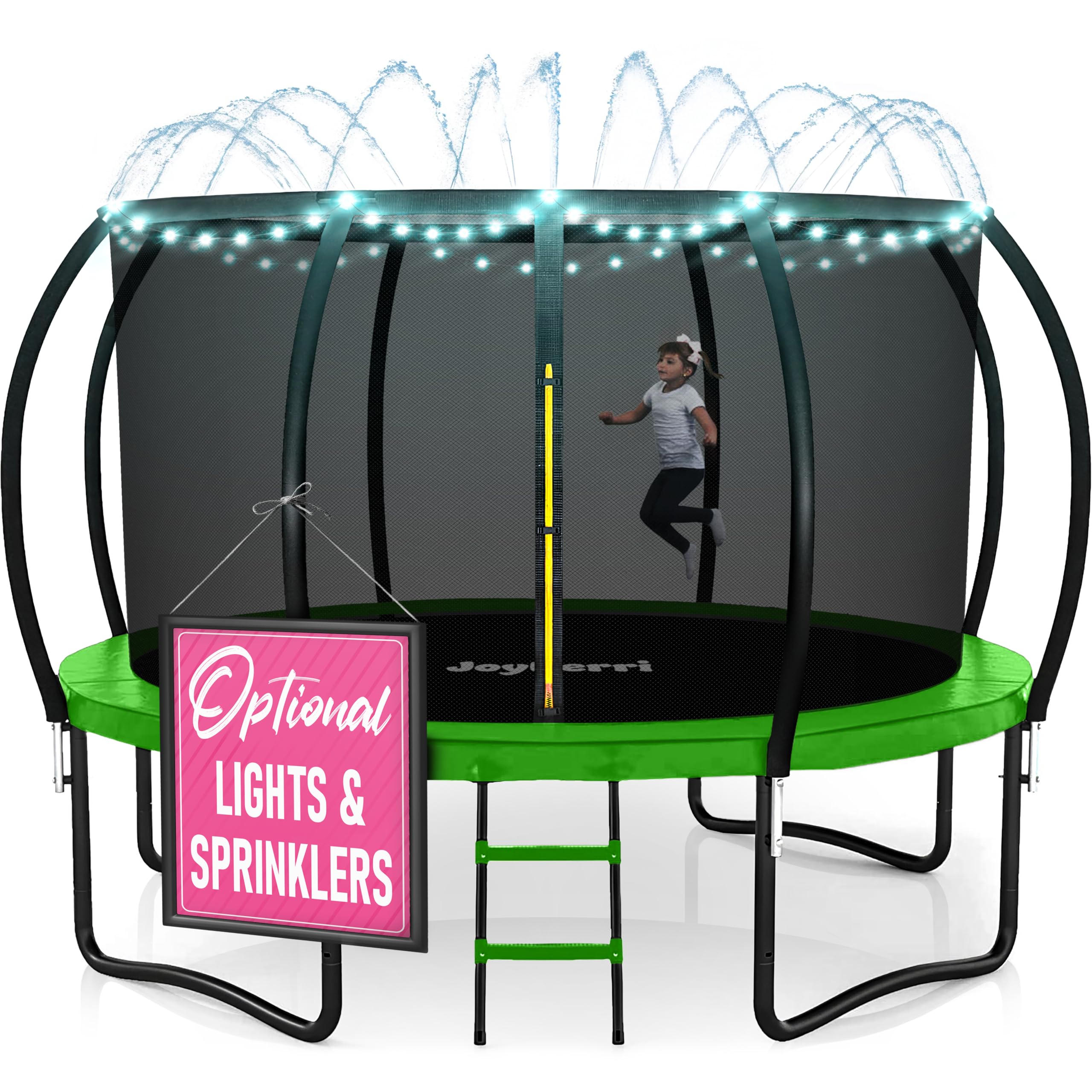JoyBerri Trampoline Outdoor - Upsurge ASTM Certified Safe 8Ft 10Ft 12Ft 14Ft 15Ft 16Ft Recreational Trampoline for Kids and Adul
