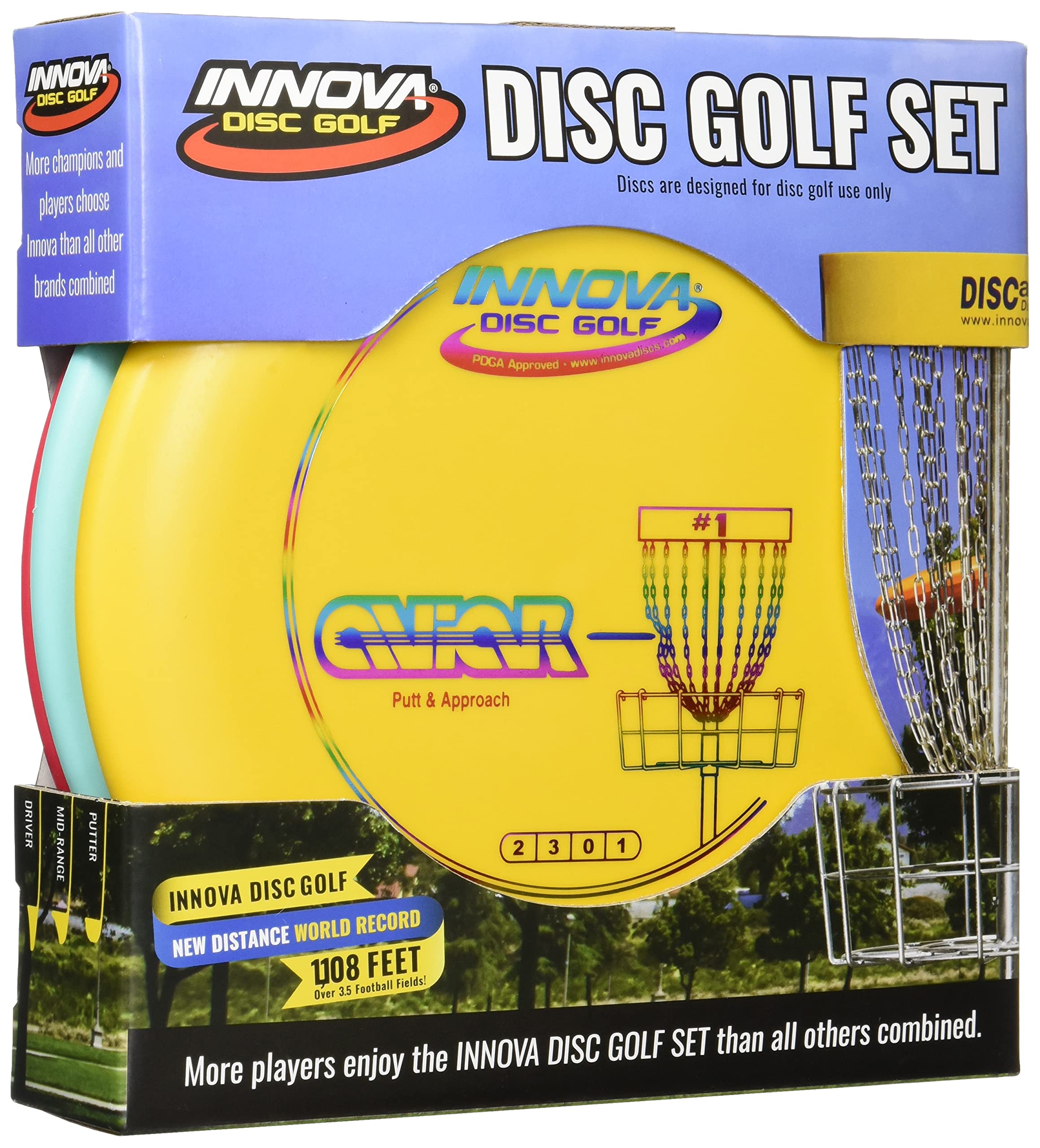 Innova Disc Golf Set - Driver, Mid-Range & Putter, Comfortable Dx Plastic, Colors May Vary (3 Pack)