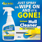 Star Brite Instant Hull Cleaner - 32 Oz Gel Spray - Easily Remove Stains, Scum Lines & Grime On Boat Hulls, Fiberglass, Plastic