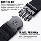 Arcade The Original Unisex Adventure Belt, Heavy Duty Elastic Webbing, Non-Metal Travel Friendly Buckle, Midnighter Black