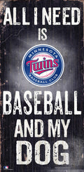 Fan Creations MLB Minnesota Twins Unisex Minnesota Twins Baseball and My Dog Sign, Team Color, 6 x 12
