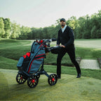 Bag Boy Quad Pro Push Cart, Royal/Black