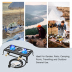 Vivicreate Cast Iron Propane Gas Stove Double Burner Heavy Duty Portable Removable Outdoor Cooker 200Lb Support High Heat For Ca