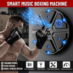 Music Boxing Machine, Wall Mounted Boxing Machine For Adults Kids, Bluetooth Smart Boxing Trainer With Boxing Gloves, Electronic