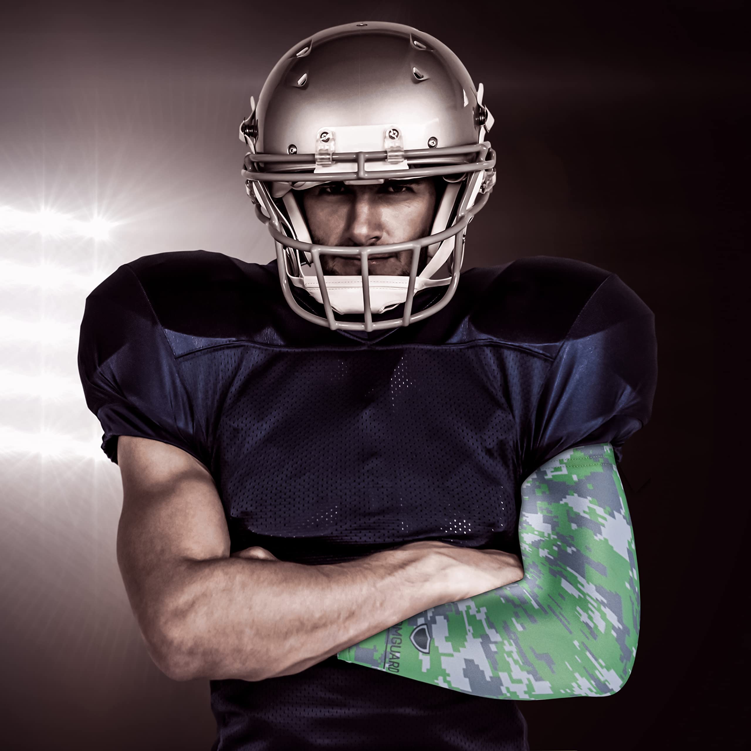 Stromguard Compression Sports Arm Sleeve Digital Camo Baseball Football Basketball - (One Arm Sleeve) (Youth Medium, #34 - Green
