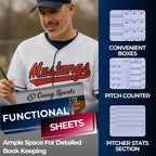 Covey Baseball Softball Scorebook Side By Side Format - (50 Games) - Score Keeping Book With Sheets Designed To Make Baseball An