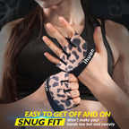 ihuan New Weight Lifting Gym Workout Gloves Men & Women, Great for Weightlifting, Exercise, Training, Fitness (Leopard, X-Small)